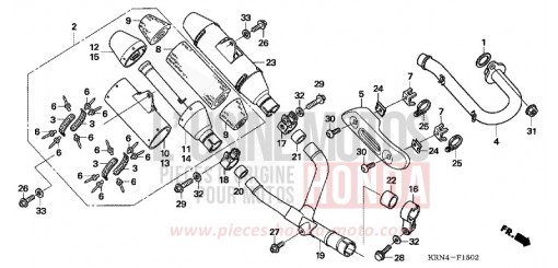 SILENCIEUX D'ECHAPPEMENT (CRF250R6) CRF250R6 de 2006